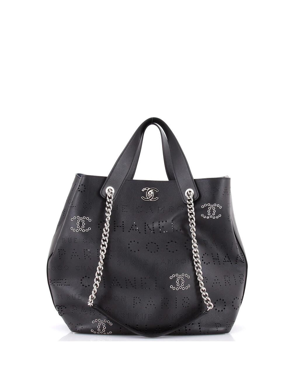 Chanel Logo Eyelets Shopping Tote #343757C38B